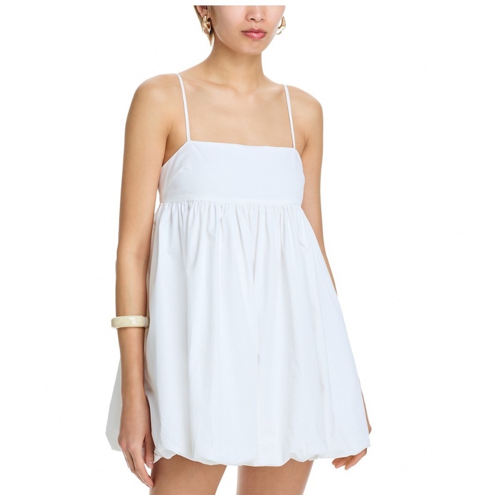 Solid & Striped Charlotte Poplin Dress White Bubble Hem Mini SMALL